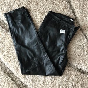 Halogen lamb skin leather pants